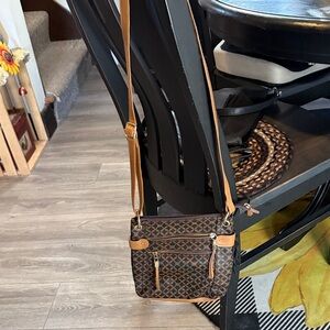 Brown Patterned Crossbody Bag